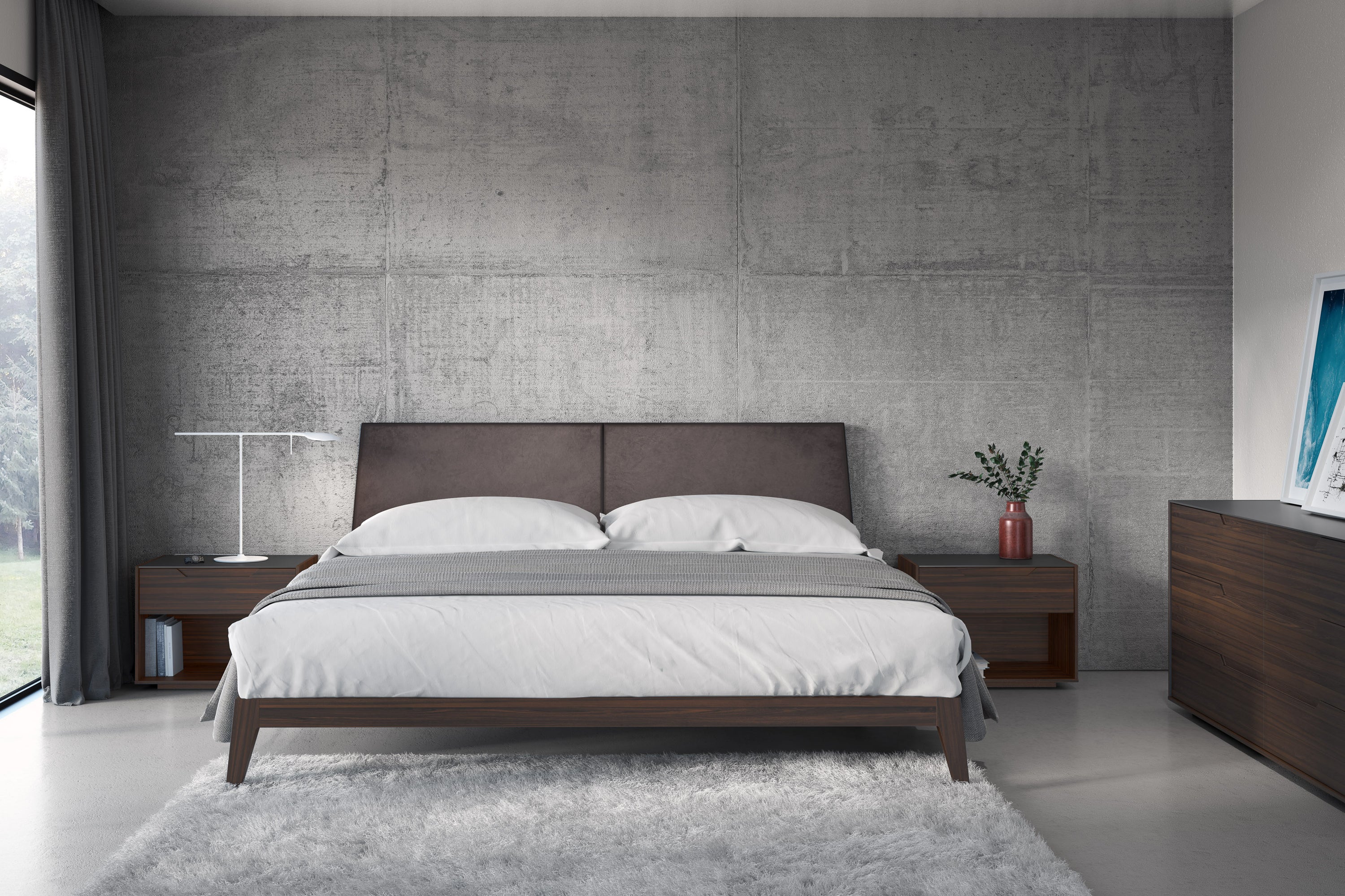 Lea Bed with Upholstered Headboard