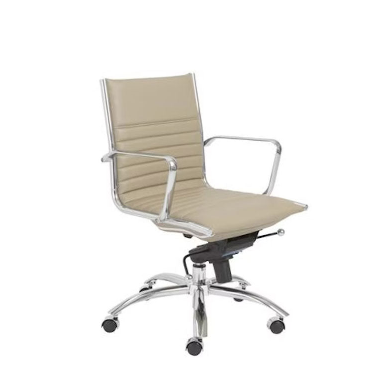 Low Back Office Chair, Multi-Adjustable in Beige