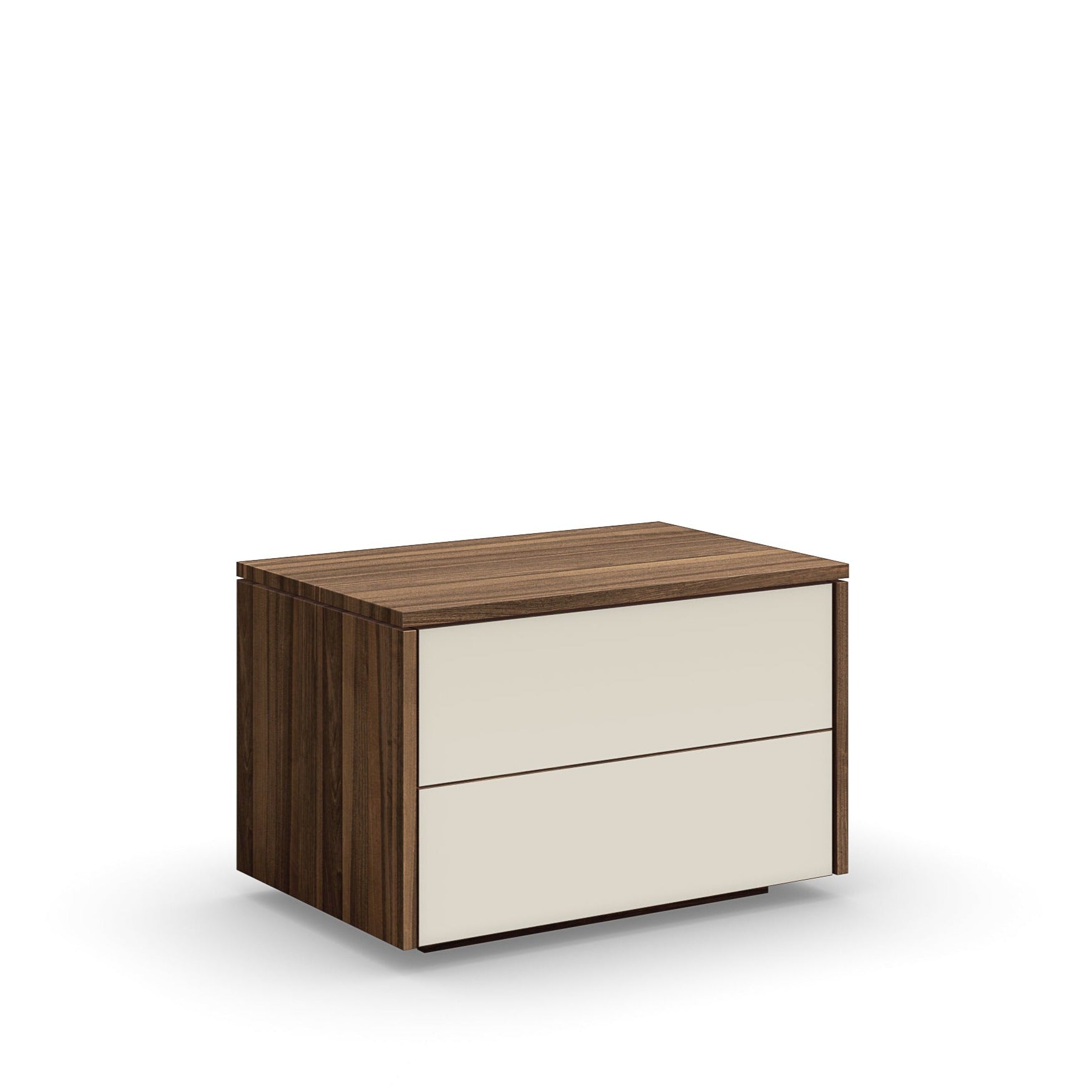MYA NIGHT TABLE, 2 DRAWERS WITH GLASS DRAWER FRONTS