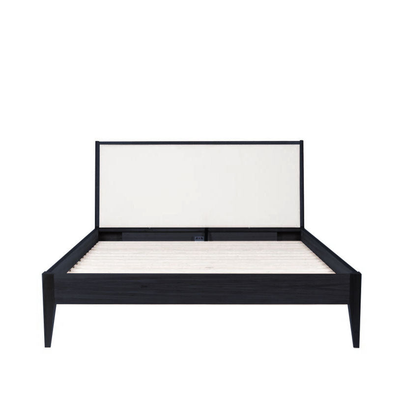 Leila Queen Size Bed w/ Fabric Upholstered Headboard (Floor Special)