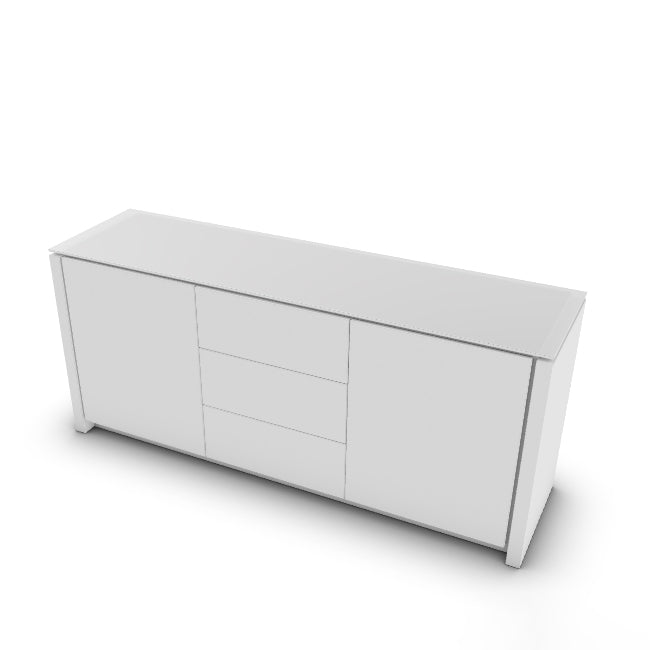CS6029-10A MAG Internal frame P262 mel. WHITE Doors/drawers P94 lacq. MATT OPTIC WHITE Top GEW temp.glass FROSTED EXTRACLEAR