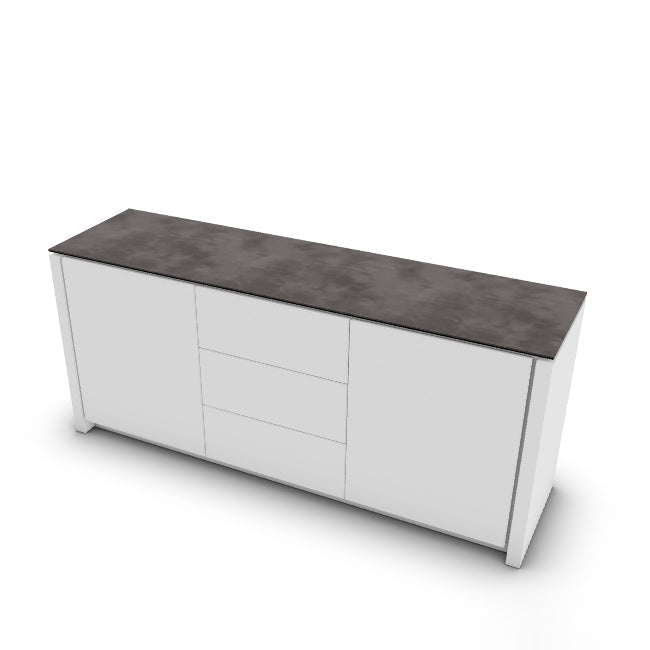 CS6029-10A MAG Internal frame P262 mel. WHITE Doors/drawers P94 lacq. MATT OPTIC WHITE Top P321 ceramic LEAD GREY