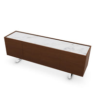 CS6017-1A HORIZON Frame P201 wlnt ven. WALNUT Top P2C ceramic WHITE MARBLE Base P77 met. CHROMED