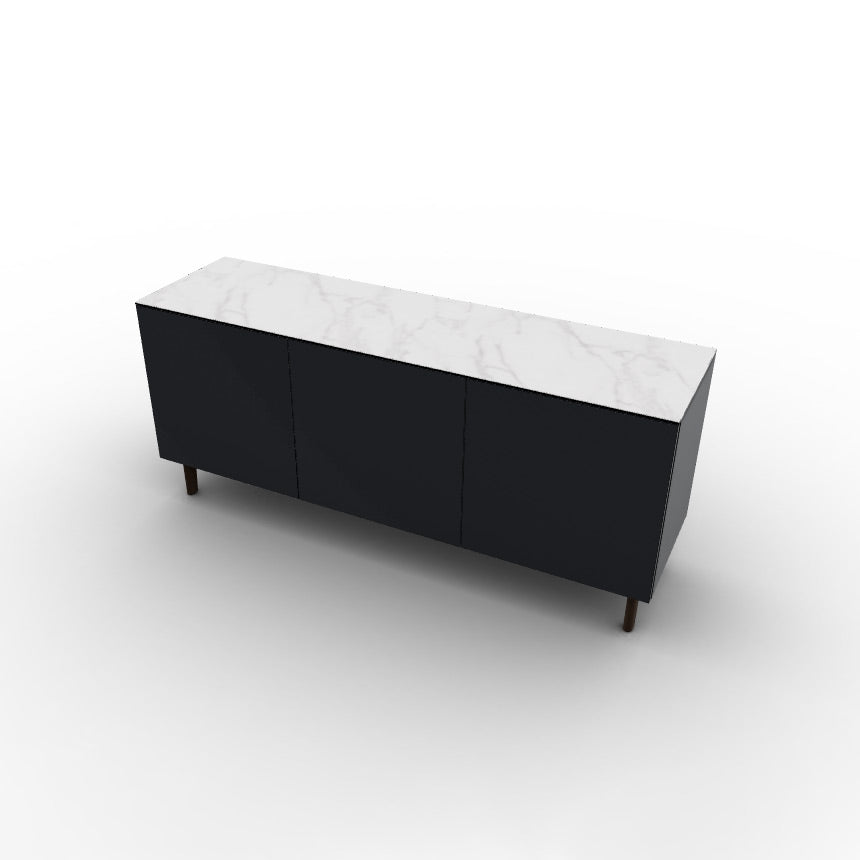 CS6096-1A UNIVERSAL Frame P15 lacq. MATT BLACK Door P15 lacq. MATT BLACK Top P9C ceramic (g) SILK WHITE MARBLE Base P12 ash. SMOKE