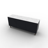 CS6096-1A UNIVERSAL Frame P15 lacq. MATT BLACK Door P15 lacq. MATT BLACK Top P9C ceramic (g) SILK WHITE MARBLE Base P12 ash. SMOKE