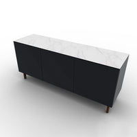 CS6096-1A UNIVERSAL Frame P15 lacq. MATT BLACK Door P15 lacq. MATT BLACK Top P9C ceramic (g) SILK WHITE MARBLE Base P201 ash. WALNUT
