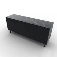 CS6096-1A UNIVERSAL Frame P15 lacq. MATT BLACK Door P15 lacq. MATT BLACK Top P18C ceramic (g) CALACATTA BLACK MARBLE Base P12 ash. SMOKE