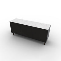 CS6096-1A UNIVERSAL Frame P15 lacq. MATT BLACK Door P87W ven.fin. EBONY Top P9C ceramic (g) SILK WHITE MARBLE Base P12 ash. SMOKE