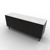 CS6096-1A UNIVERSAL Frame P15 lacq. MATT BLACK Door P87W ven.fin. EBONY Top P9C ceramic (g) SILK WHITE MARBLE Base P201 ash. WALNUT