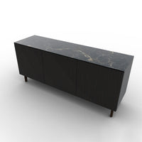 CS6096-1A UNIVERSAL Frame P15 lacq. MATT BLACK Door P87W ven.fin. EBONY Top P18C ceramic (g) CALACATTA BLACK MARBLE Base P12 ash. SMOKE