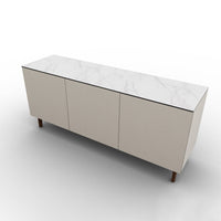 CS6096-1A UNIVERSAL Frame P151 lacq. MATT HEMP Door P151 lacq. MATT HEMP Top P9C ceramic (g) SILK WHITE MARBLE Base P201 ash. WALNUT