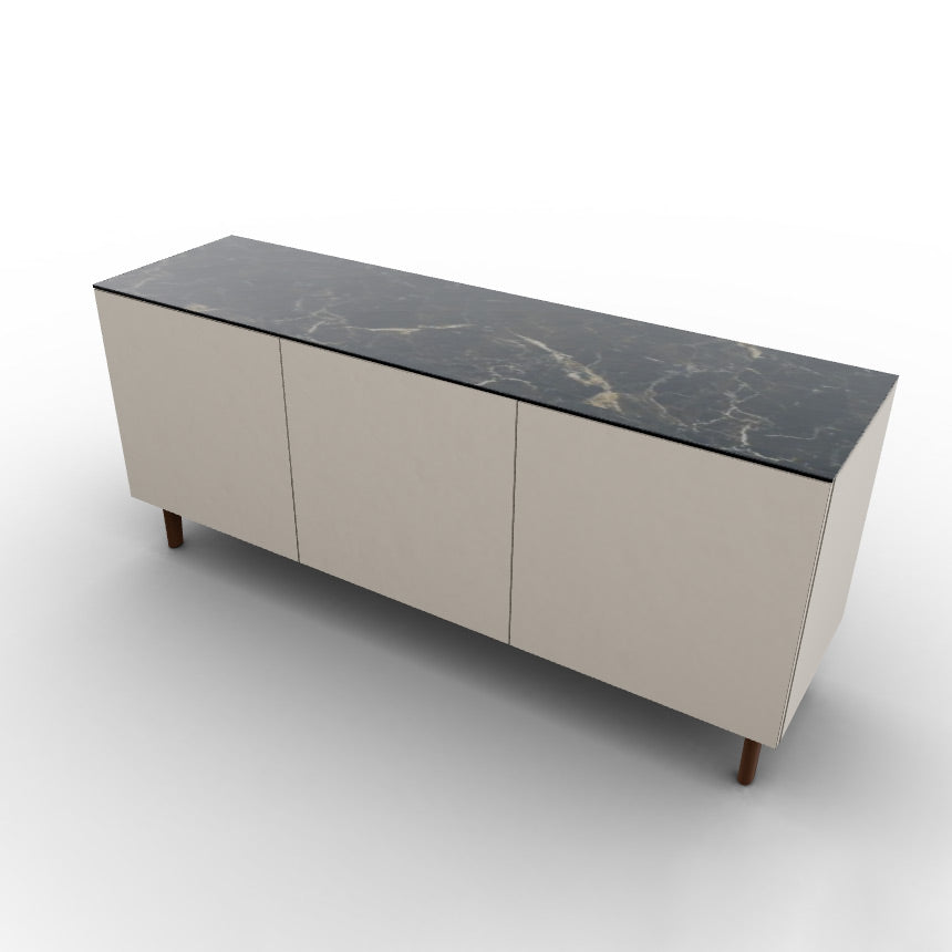 CS6096-1A UNIVERSAL Frame P151 lacq. MATT HEMP Door P151 lacq. MATT HEMP Top P18C ceramic (g) CALACATTA BLACK MARBLE Base P201 ash. WALNUT