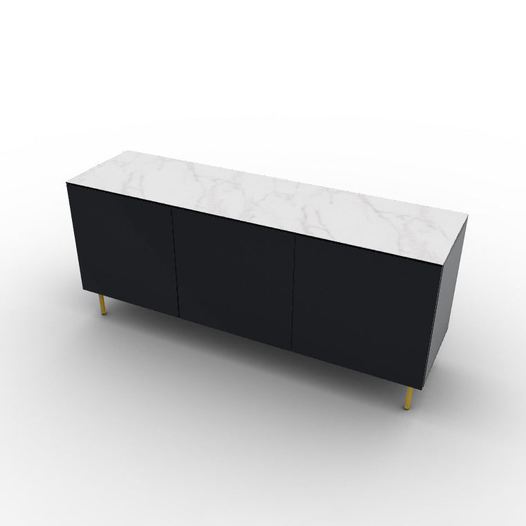 CS6096-1B UNIVERSAL Frame P15 lacq. MATT BLACK Door P15 lacq. MATT BLACK Top P9C ceramic (g) SILK WHITE MARBLE Base P175 met. POLISHED BRASS