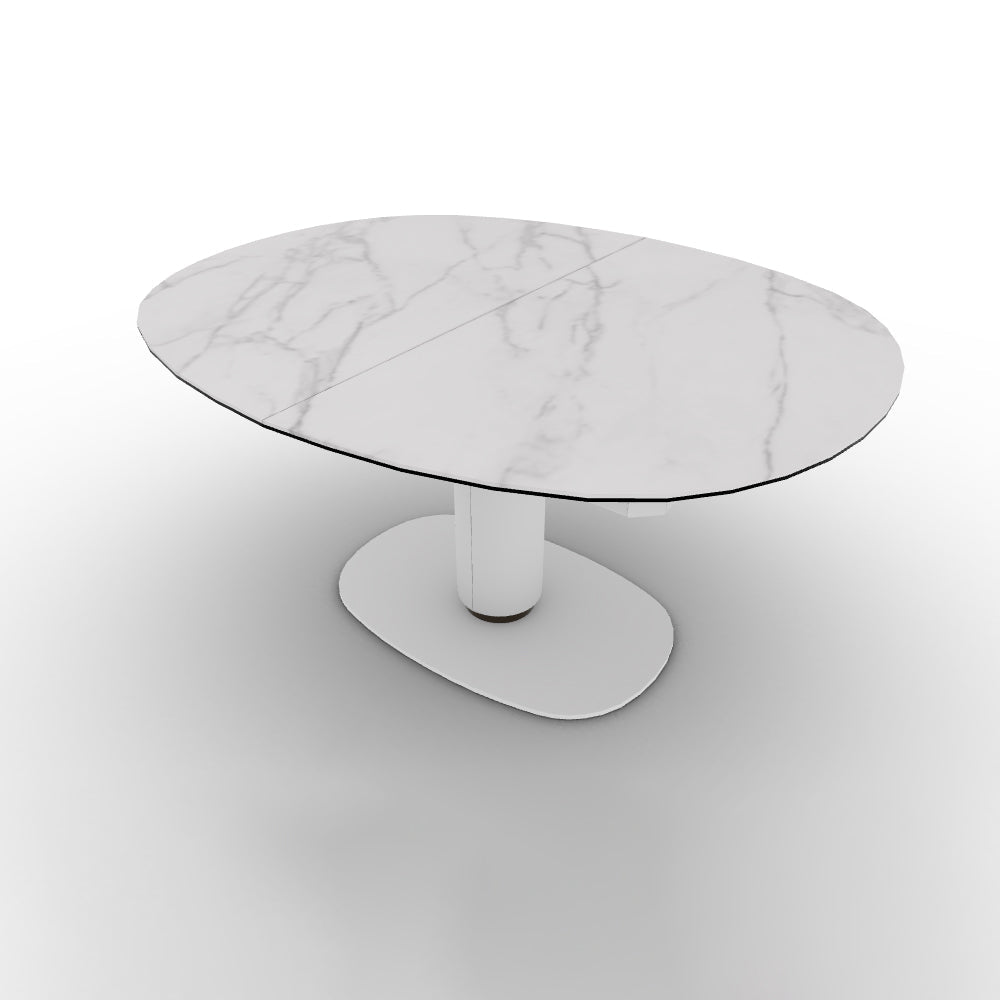 CS4137-E 150 ELSON Column P94 met. MATT OPTIC WHITE Floor plate P94 met. MATT OPTIC WHITE Frame P94 met. MATT OPTIC WHITE Top and extension P9C cer.(g) SILK WHITE MARBLE Profile P29L met. MATT BRONZE