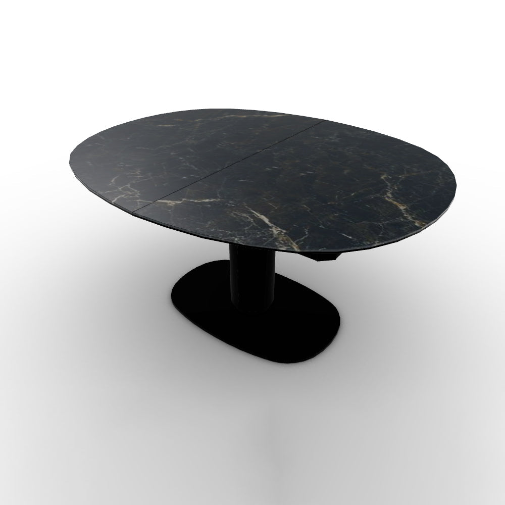 CS4137-E 150 ELSON Column P15 met. MATT BLACK Floor plate P15 met. MATT BLACK Frame P15 met. MATT BLACK Top and extension P18C cer.(g) CALACATTA BLACK MARBLE Profile P15 met. MATT BLACK