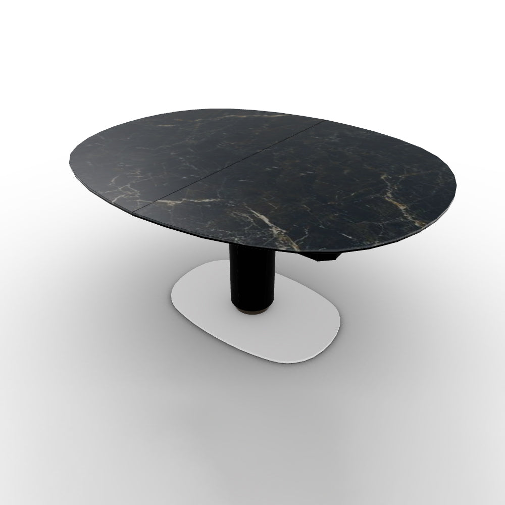 CS4137-E 150 ELSON Column P15 met. MATT BLACK Floor plate P94 met. MATT OPTIC WHITE Frame P15 met. MATT BLACK Top and extension P18C cer.(g) CALACATTA BLACK MARBLE Profile P29L met. MATT BRONZE