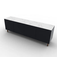 CS6096-2A UNIVERSAL Frame P15 lacq. MATT BLACK Door P15 lacq. MATT BLACK Top P9C ceramic (g) SILK WHITE MARBLE Base P201 ash. WALNUT