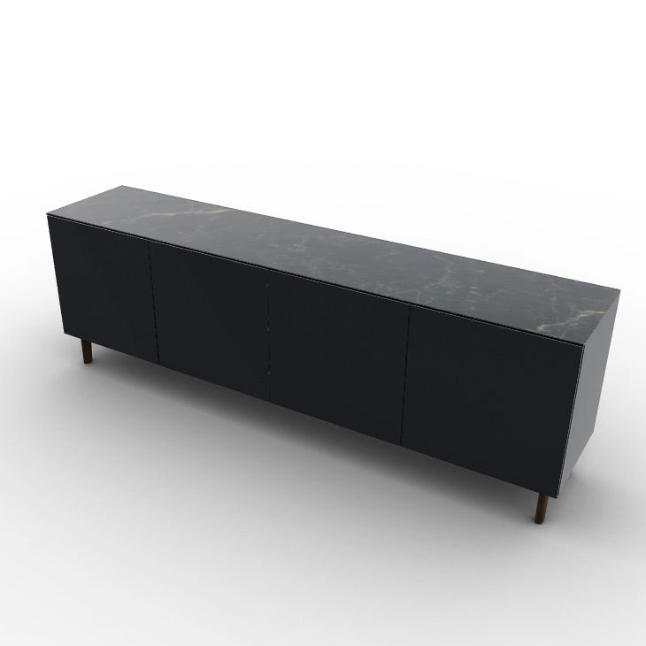 CS6096-2A UNIVERSAL Frame P15 lacq. MATT BLACK Door P15 lacq. MATT BLACK Top P18C ceramic (g) CALACATTA BLACK MARBLE Base P12 ash. SMOKE
