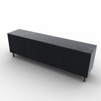 CS6096-2A UNIVERSAL Frame P15 lacq. MATT BLACK Door P15 lacq. MATT BLACK Top P18C ceramic (g) CALACATTA BLACK MARBLE Base P201 ash. WALNUT