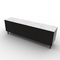 CS6096-2A UNIVERSAL Frame P15 lacq. MATT BLACK Door P87W ven.fin. EBONY Top P9C ceramic (g) SILK WHITE MARBLE Base P12 ash. SMOKE