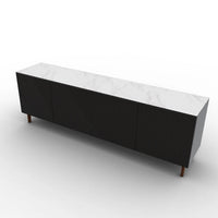 CS6096-2A UNIVERSAL Frame P15 lacq. MATT BLACK Door P87W ven.fin. EBONY Top P9C ceramic (g) SILK WHITE MARBLE Base P201 ash. WALNUT