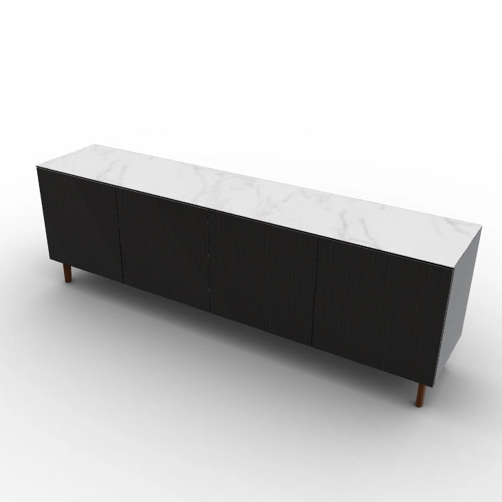 CS6096-2A UNIVERSAL Frame P15 lacq. MATT BLACK Door P87W ven.fin. EBONY Top P9C ceramic (g) SILK WHITE MARBLE Base P201 ash. WALNUT