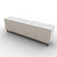 CS6096-2A UNIVERSAL Frame P151 lacq. MATT HEMP Door P151 lacq. MATT HEMP Top P9C ceramic (g) SILK WHITE MARBLE Base P201 ash. WALNUT