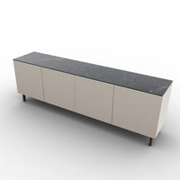 CS6096-2A UNIVERSAL Frame P151 lacq. MATT HEMP Door P151 lacq. MATT HEMP Top P18C ceramic (g) CALACATTA BLACK MARBLE Base P201 ash. WALNUT