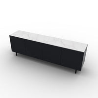 CS6096-2B UNIVERSAL Frame P15 lacq. MATT BLACK Door P15 lacq. MATT BLACK Top P9C ceramic (g) SILK WHITE MARBLE Base P15 met. MATT BLACK