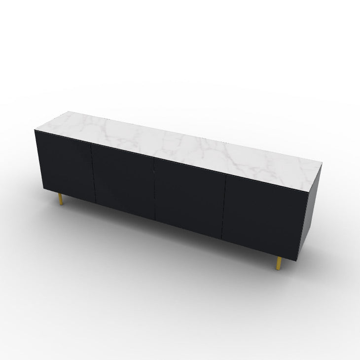 CS6096-2B UNIVERSAL Frame P15 lacq. MATT BLACK Door P15 lacq. MATT BLACK Top P9C ceramic (g) SILK WHITE MARBLE Base P175 met. POLISHED BRASS