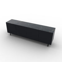 CS6096-2B UNIVERSAL Frame P15 lacq. MATT BLACK Door P15 lacq. MATT BLACK Top P18C ceramic (g) CALACATTA BLACK MARBLE Base P15 met. MATT BLACK