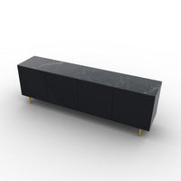 CS6096-2B UNIVERSAL Frame P15 lacq. MATT BLACK Door P15 lacq. MATT BLACK Top P18C ceramic (g) CALACATTA BLACK MARBLE Base P175 met. POLISHED BRASS