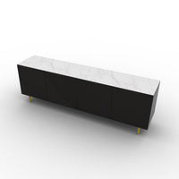 CS6096-2B UNIVERSAL Frame P15 lacq. MATT BLACK Door P87W ven.fin. EBONY Top P9C ceramic (g) SILK WHITE MARBLE Base P175 met. POLISHED BRASS
