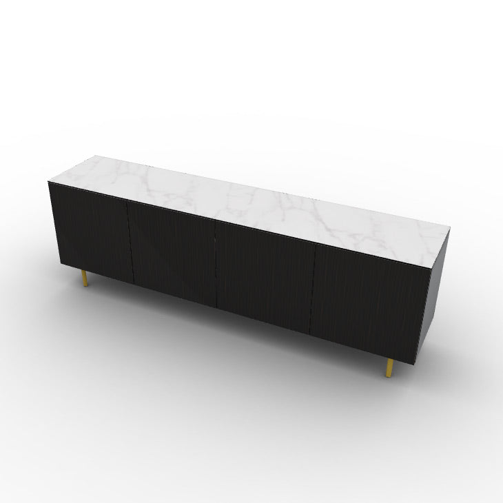 CS6096-2B UNIVERSAL Frame P15 lacq. MATT BLACK Door P87W ven.fin. EBONY Top P9C ceramic (g) SILK WHITE MARBLE Base P175 met. POLISHED BRASS
