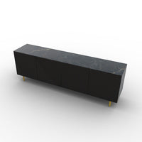 CS6096-2B UNIVERSAL Frame P15 lacq. MATT BLACK Door P87W ven.fin. EBONY Top P18C ceramic (g) CALACATTA BLACK MARBLE Base P175 met. POLISHED BRASS