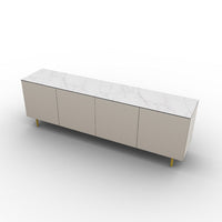 CS6096-2B UNIVERSAL Frame P151 lacq. MATT HEMP Door P151 lacq. MATT HEMP Top P9C ceramic (g) SILK WHITE MARBLE Base P175 met. POLISHED BRASS