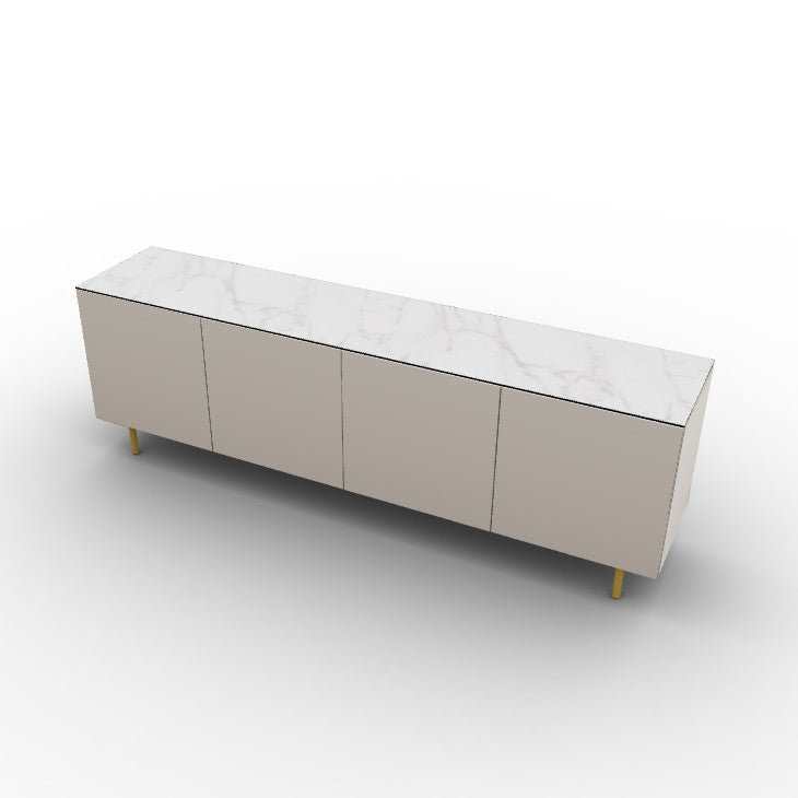 CS6096-2B UNIVERSAL Frame P151 lacq. MATT HEMP Door P151 lacq. MATT HEMP Top P9C ceramic (g) SILK WHITE MARBLE Base P175 met. POLISHED BRASS