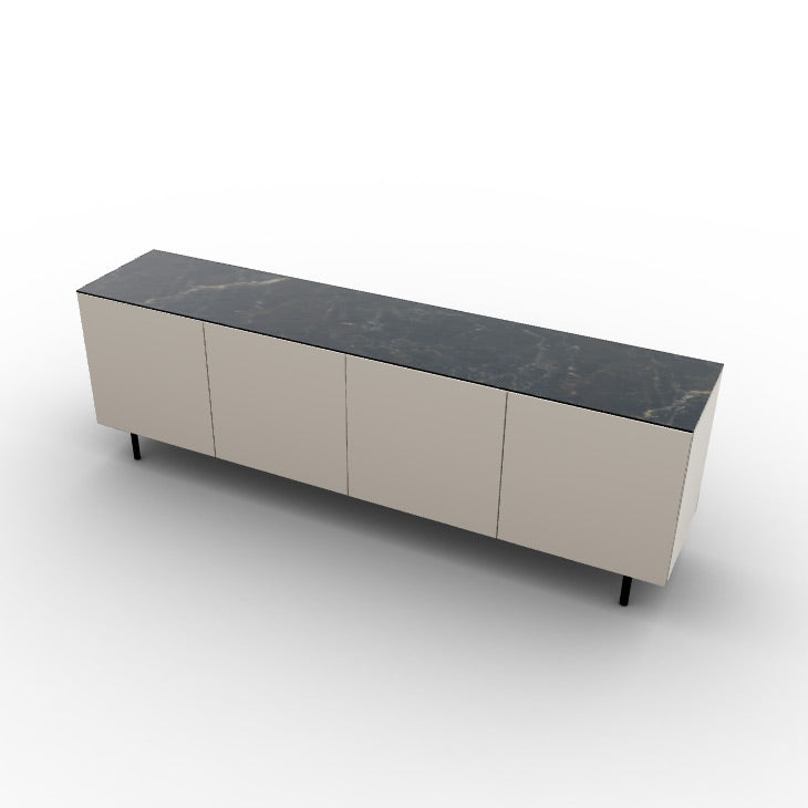 CS6096-2B UNIVERSAL Frame P151 lacq. MATT HEMP Door P151 lacq. MATT HEMP Top P18C ceramic (g) CALACATTA BLACK MARBLE Base P15 met. MATT BLACK