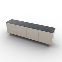 CS6096-2B UNIVERSAL Frame P151 lacq. MATT HEMP Door P151 lacq. MATT HEMP Top P18C ceramic (g) CALACATTA BLACK MARBLE Base P175 met. POLISHED BRASS