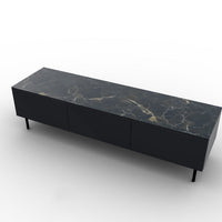 CS6096-3B UNIVERSAL Frame P15 lacq. MATT BLACK Doors/drawers P15 lacq. MATT BLACK Top P18C ceramic (g) CALACATTA BLACK MARBLE Base P15 met. MATT BLACK