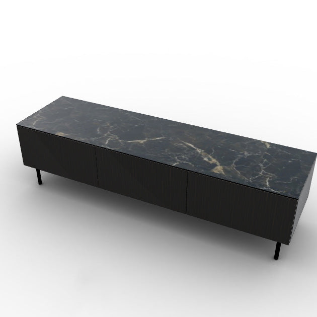 CS6096-3B UNIVERSAL Frame P15 lacq. MATT BLACK Doors/drawers P87W ven.fin. EBONY Top P18C ceramic (g) CALACATTA BLACK MARBLE Base P15 met. MATT BLACK