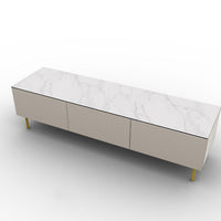 CS6096-3B UNIVERSAL Frame P151 lacq. MATT HEMP Doors/drawers P151 lacq. MATT HEMP Top P9C ceramic (g) SILK WHITE MARBLE Base P175 met. POLISHED BRASS