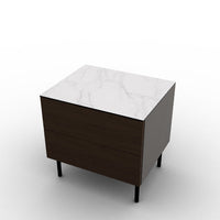 CS6096-4B UNIVERSAL Frame P176 lacq. MATT TAUPE Drawer P12 ven.fin. SMOKE Top P9C ceramic (g) SILK WHITE MARBLE Base P15 met. MATT BLACK