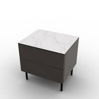 CS6096-4B UNIVERSAL Frame P176 lacq. MATT TAUPE Drawer P176 lacq. MATT TAUPE Top P9C ceramic (g) SILK WHITE MARBLE Base P15 met. MATT BLACK