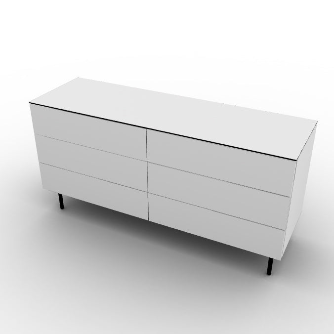 CS6096-5B UNIVERSAL Frame P94 lacq. MATT OPTIC WHITE Drawer P94 lacq. MATT OPTIC WHITE Top P94 lacq. MATT OPTIC WHITE Base P15 met. MATT BLACK