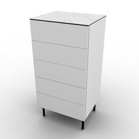 CS6096-6B UNIVERSAL Frame P94 lacq. MATT OPTIC WHITE Drawer P94 lacq. MATT OPTIC WHITE Top P9C ceramic (g) SILK WHITE MARBLE Base P15 met. MATT BLACK