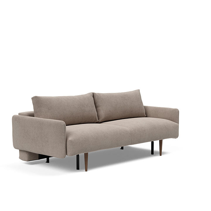 Frode Sofa with Upholstered Arms Dark Wood (Full)