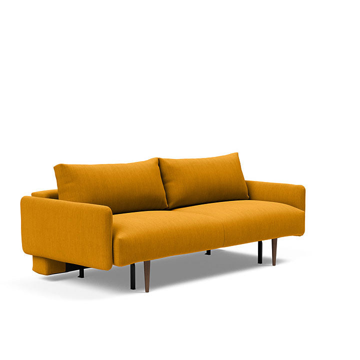 Frode Sofa with Upholstered Arms Dark Wood (Full)