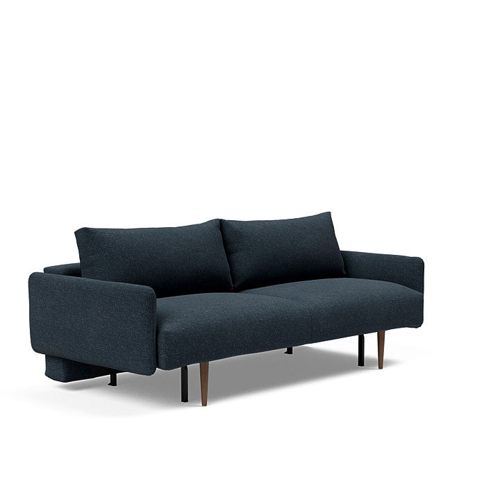 Frode Sofa with Upholstered Arms Dark Wood (Full)