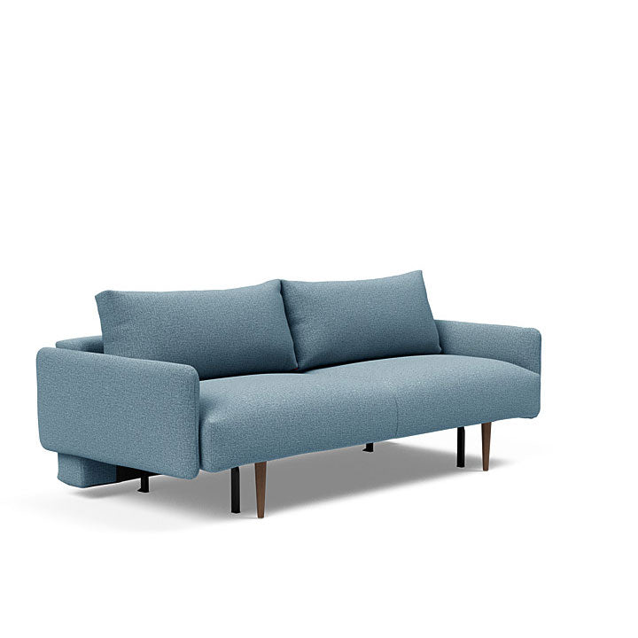 Frode Sofa with Upholstered Arms Dark Wood (Full)